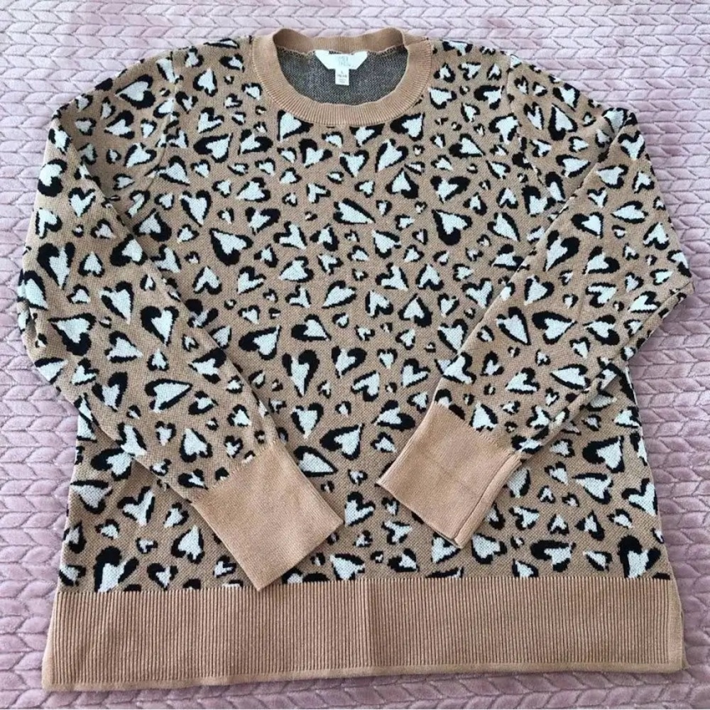 Heart Leopard Print Sweater